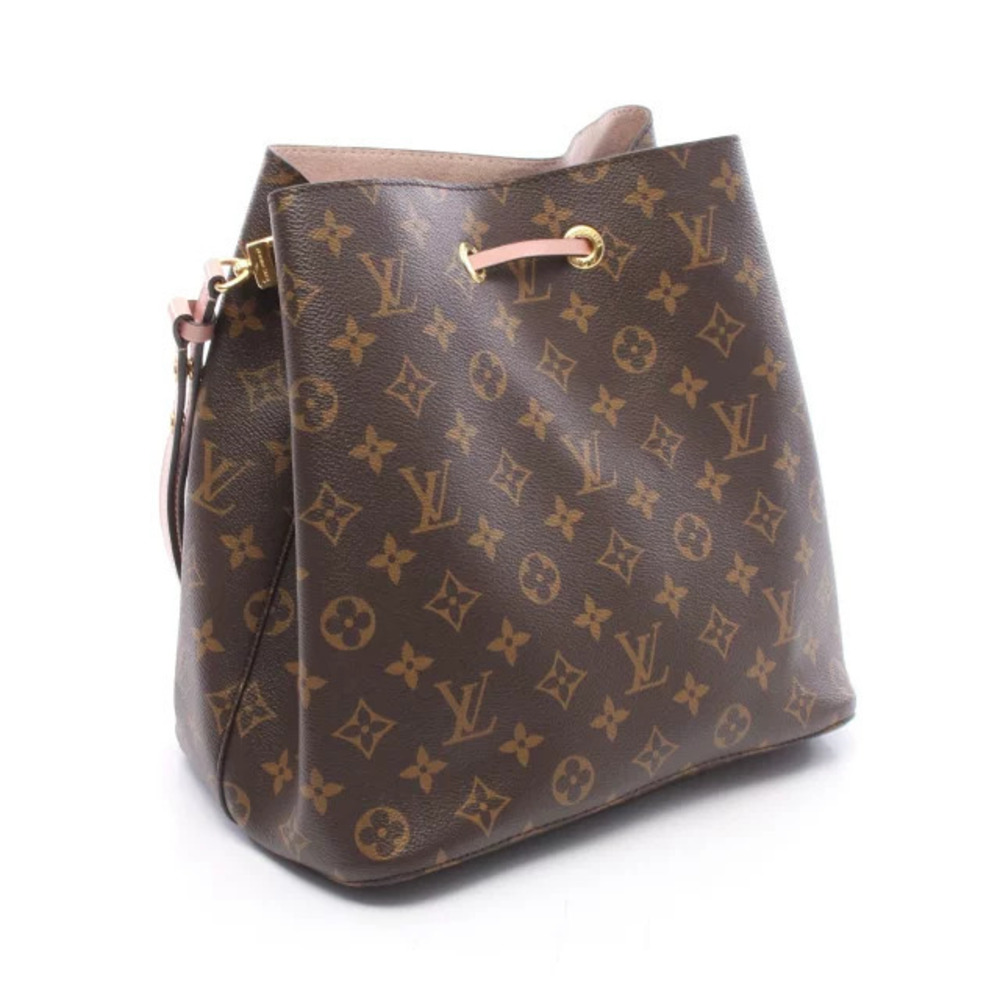 Louis Vuitton Monogram Leather Canvas Brown Shoulder Bag Neo Pink Noe Brown Pink